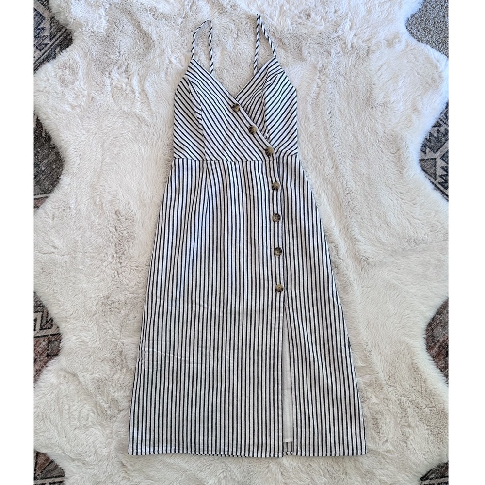 Abercrombie & Fitch striped linen button down dress
